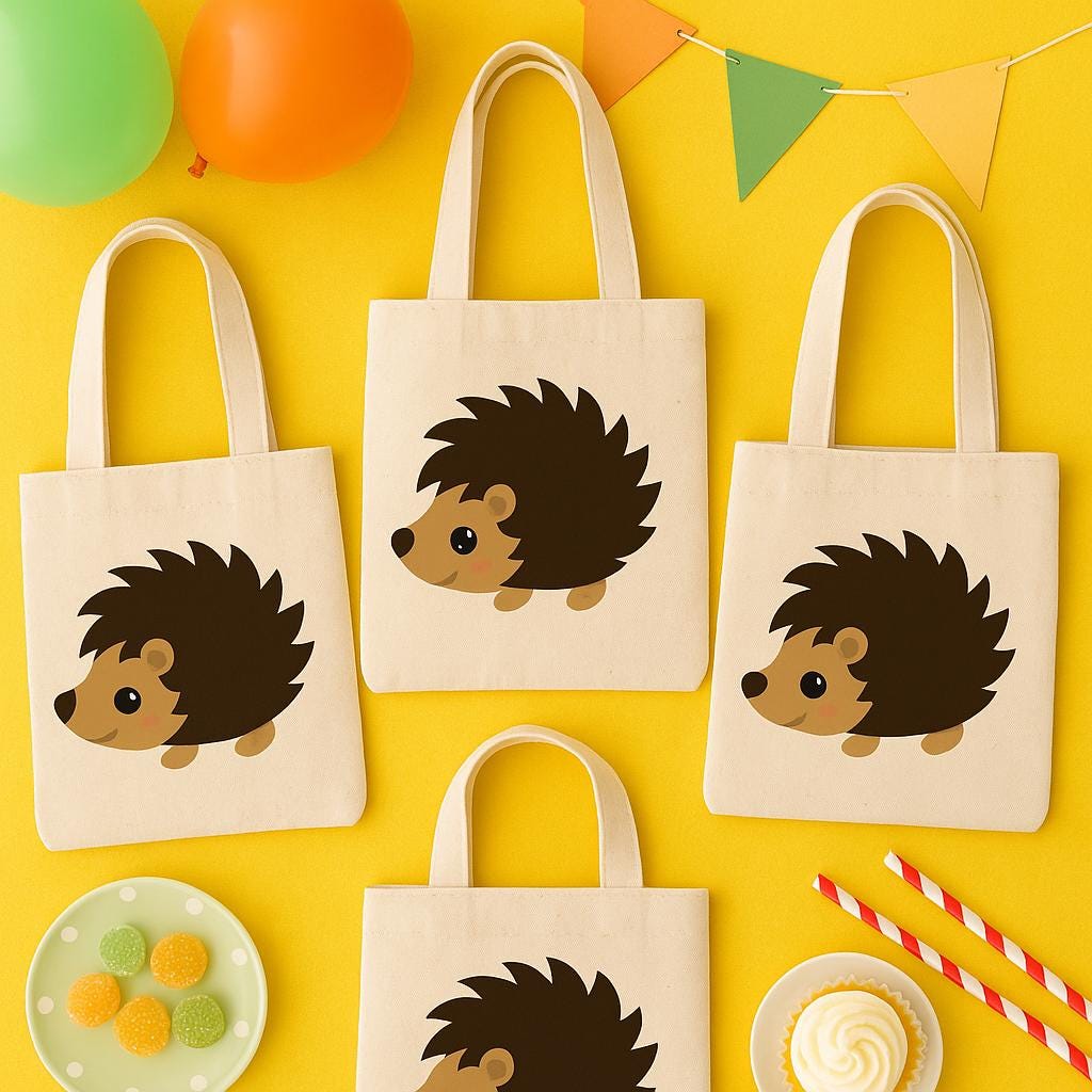 Hedgehog Party Favor Bags - Set of Three