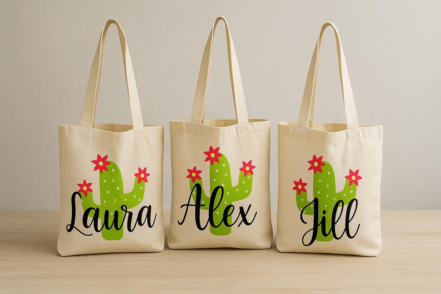 Personalized Cactus Party Favor Bags - Set of Three Bags