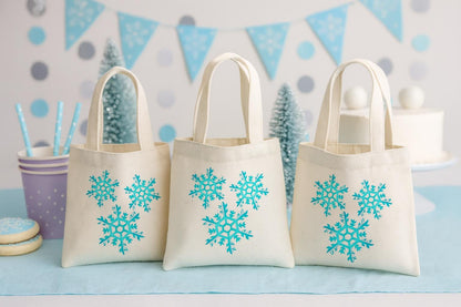 Snowflake Party Favor Bags - Set of Three Bags