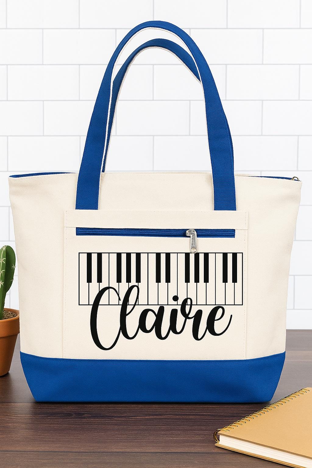 Piano Player Gift - Personalized Music Tote Bag