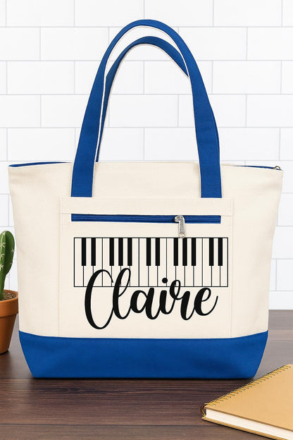 Piano Player Gift - Personalized Music Tote Bag