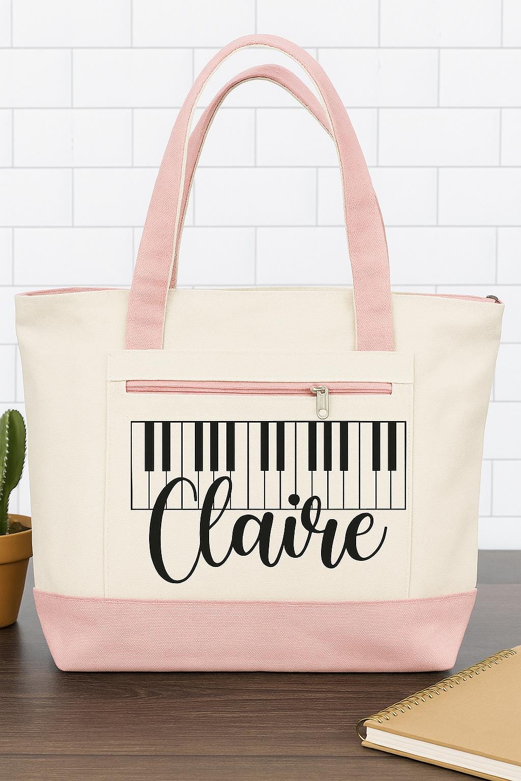 Piano Player Gift - Personalized Music Tote Bag