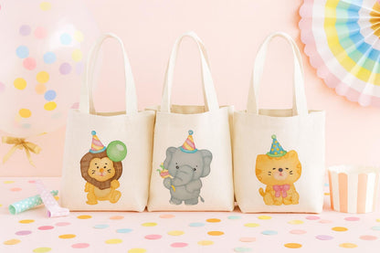 Animal Party Favor Bags - Set of Three Bags