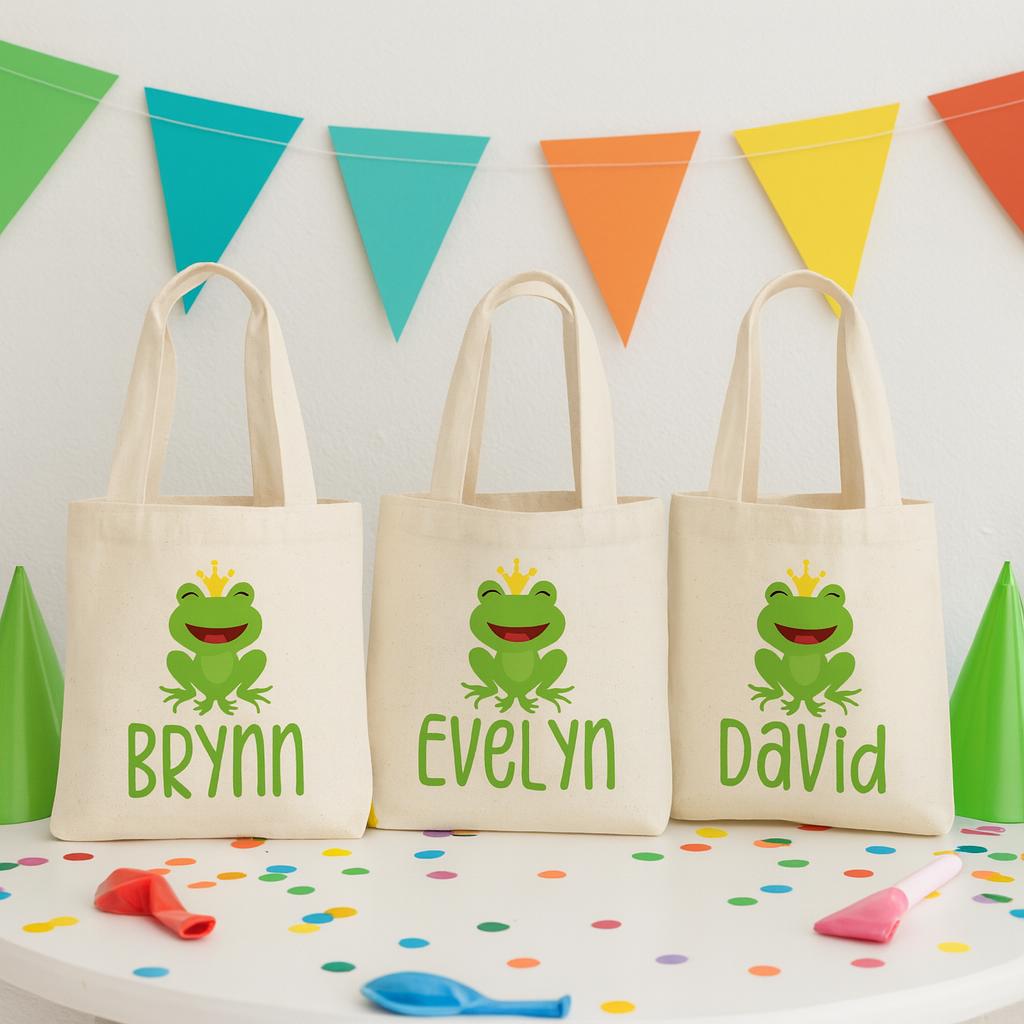 Frog Prince Party Favor Bags - Set of Three Bags