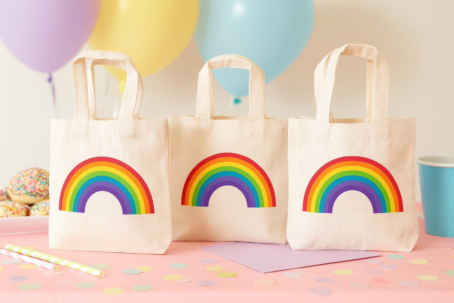 Rainbow Party Favor Bags - Set of Three Bags