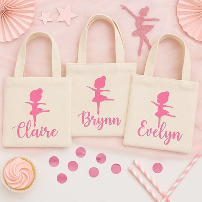 Personalized Ballerina Party Favor Bags - Set of Three