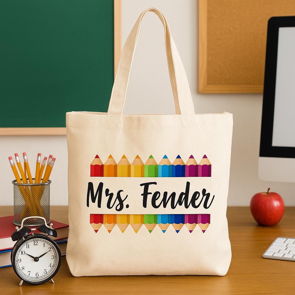 Teacher Gift - Personalized Teacher Tote Bag