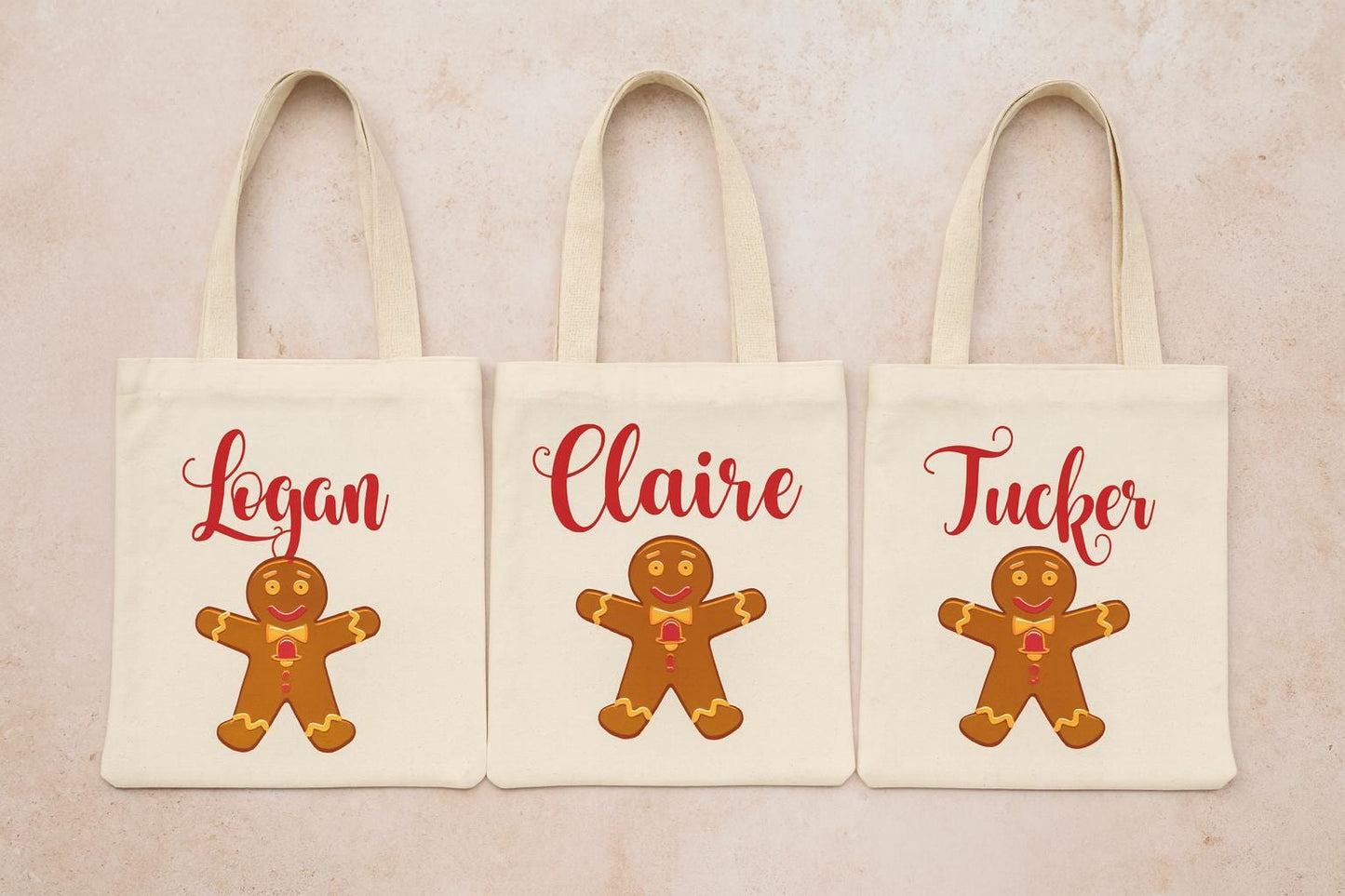 Personalized Christmas Party Favor Bags - Set of Three Bags