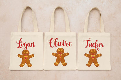 Personalized Christmas Party Favor Bags - Set of Three Bags
