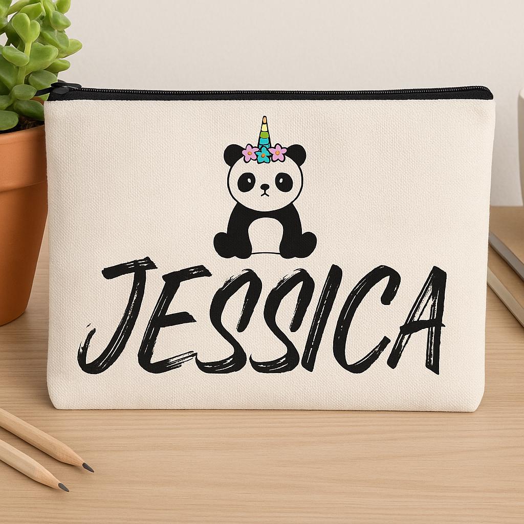 Personalized Panda Accessory / Makeup / Pencil Pouch