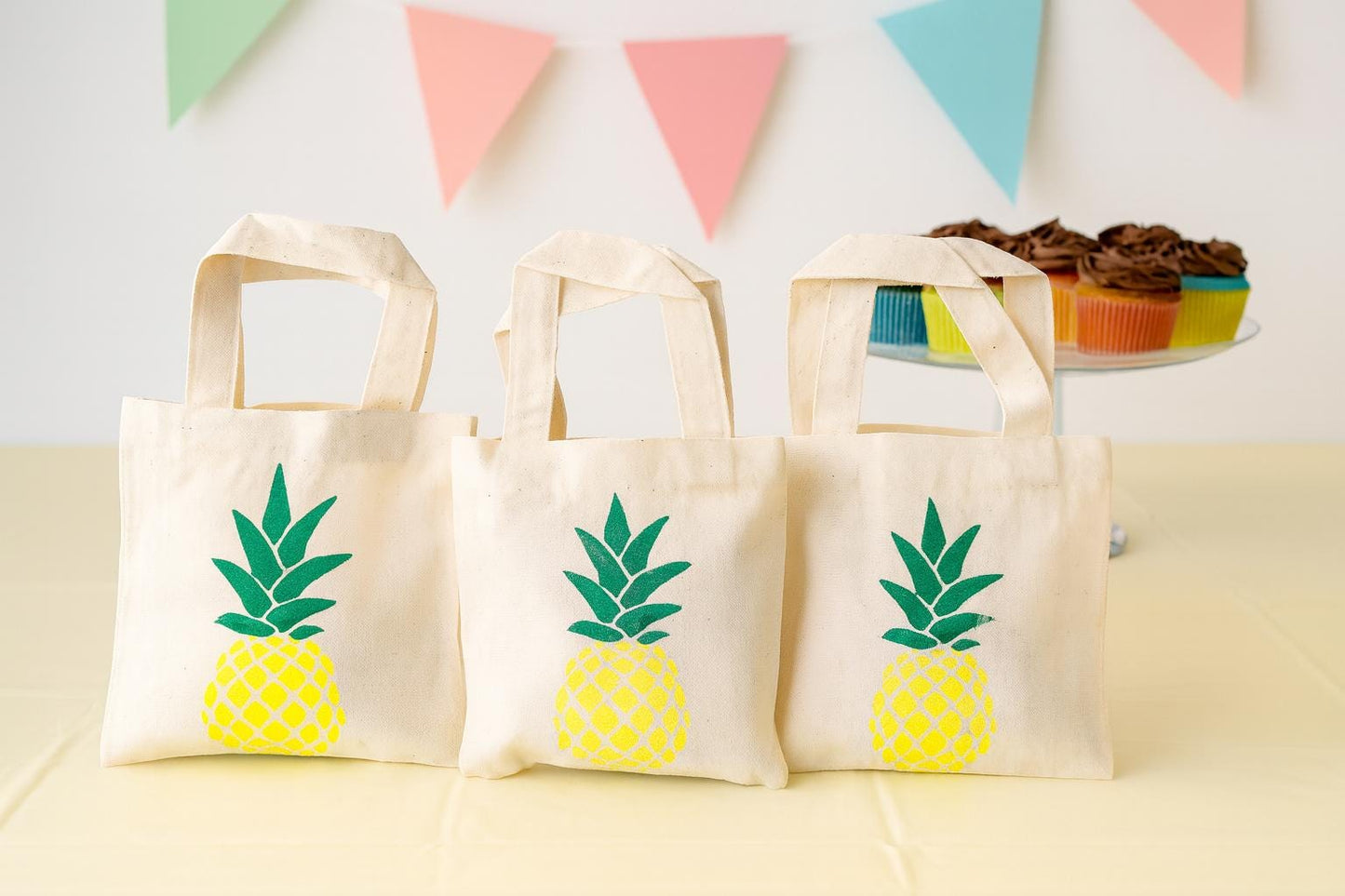 Pineapple Party Favor Bags - Set of Three Bags