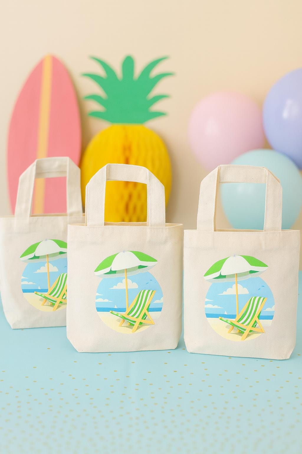 Beach Party Favor Bags - Set of Three Bags