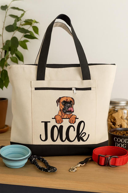 Personalized Boxer Tote Bag