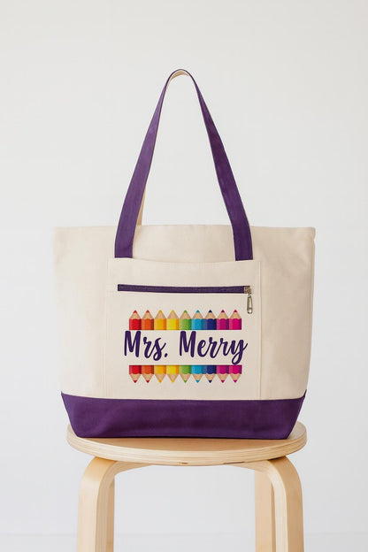 Teacher Tote Bag - Personalized Teacher Gift