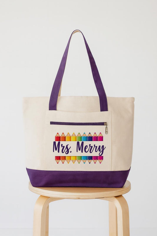 Teacher Tote Bag - Personalized Teacher Gift