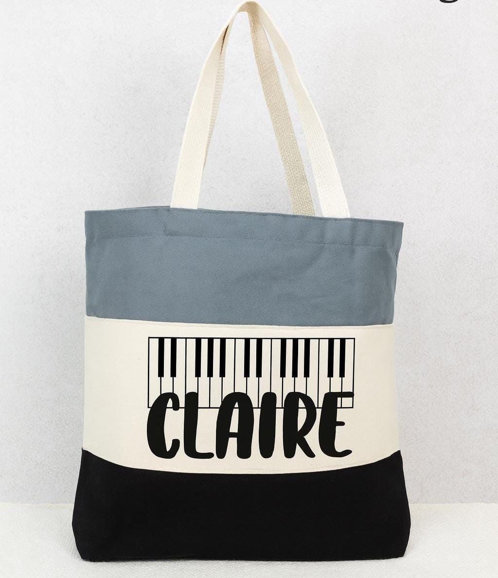 Personalized Piano Book Tote Bag - Musician Gift