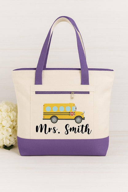 Personalized Bus Driver Tote Bag