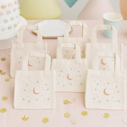 Moon and Stars Party Favor Bags - Set of Six Bags