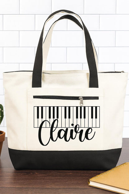 Piano Player Gift - Personalized Music Tote Bag