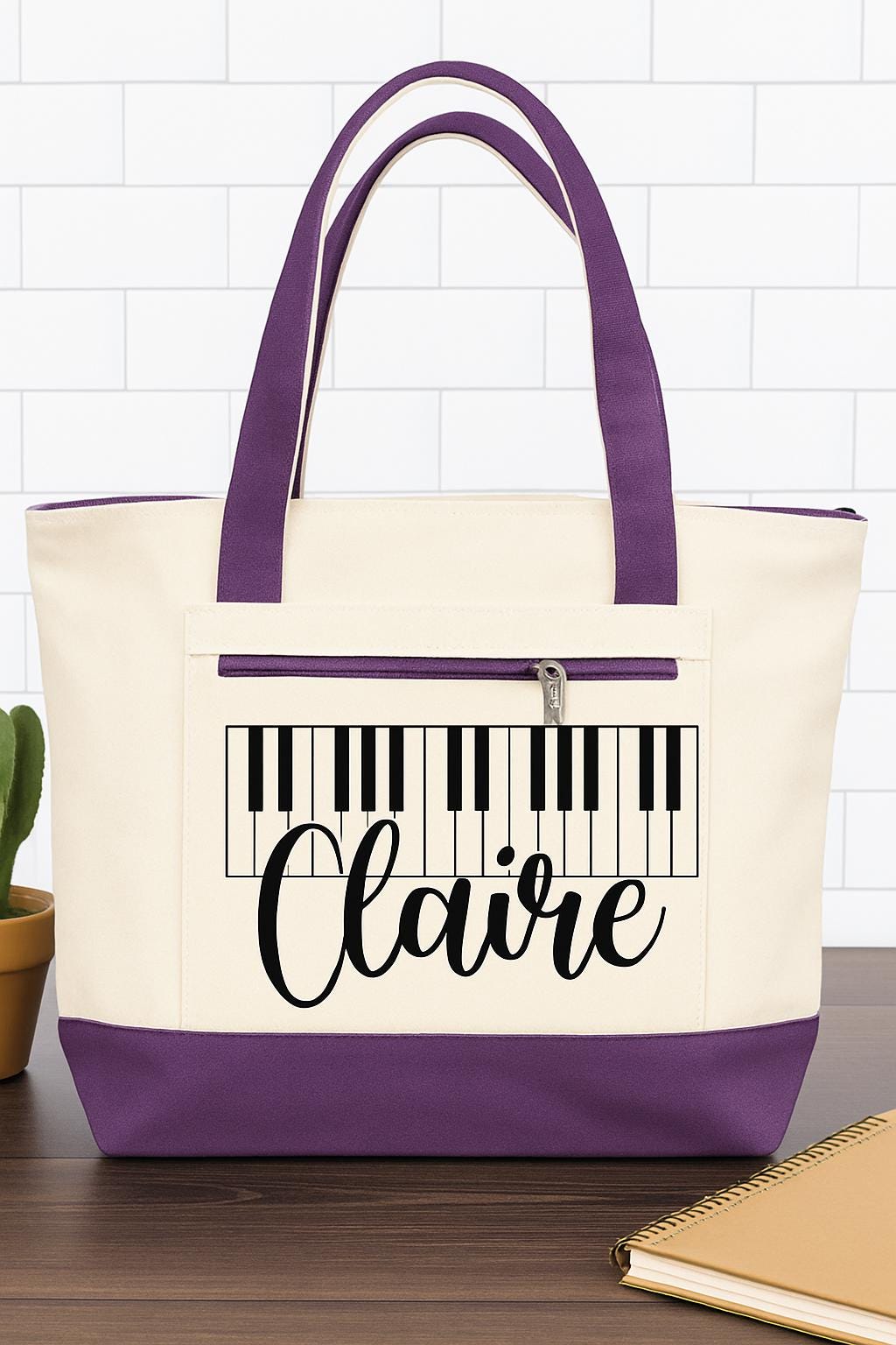 Piano Player Gift - Personalized Music Tote Bag