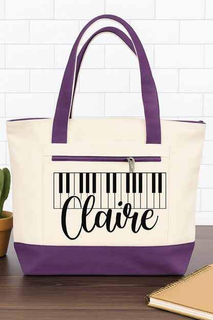 Piano Player Gift - Personalized Music Tote Bag