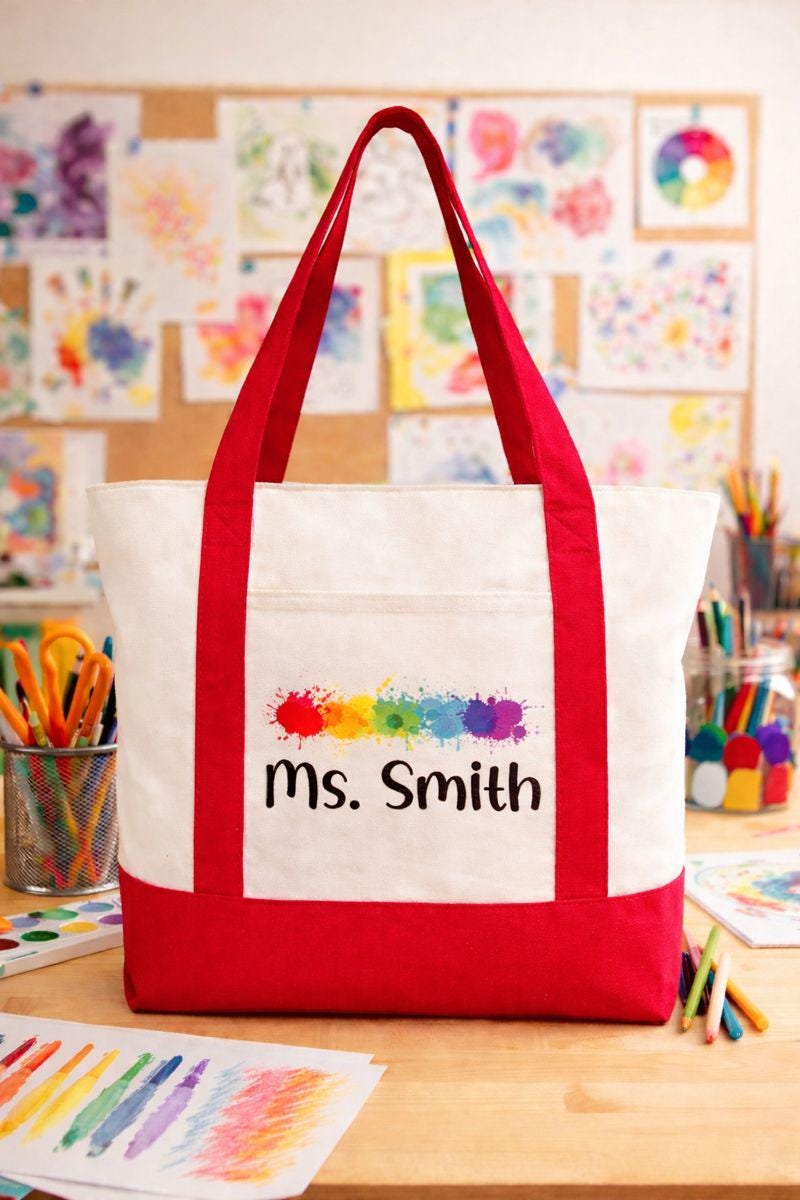 Custom Art Teacher Tote Bag