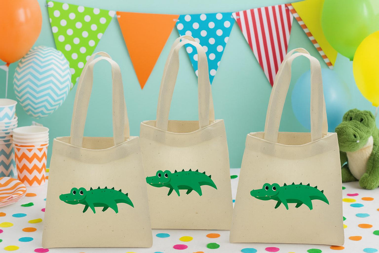 Alligator Party Favor Bags - Set of Three Bags