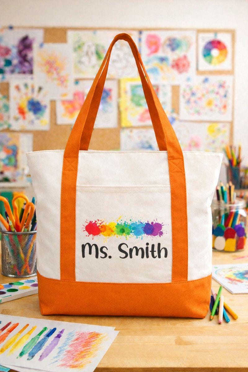Custom Art Teacher Tote Bag