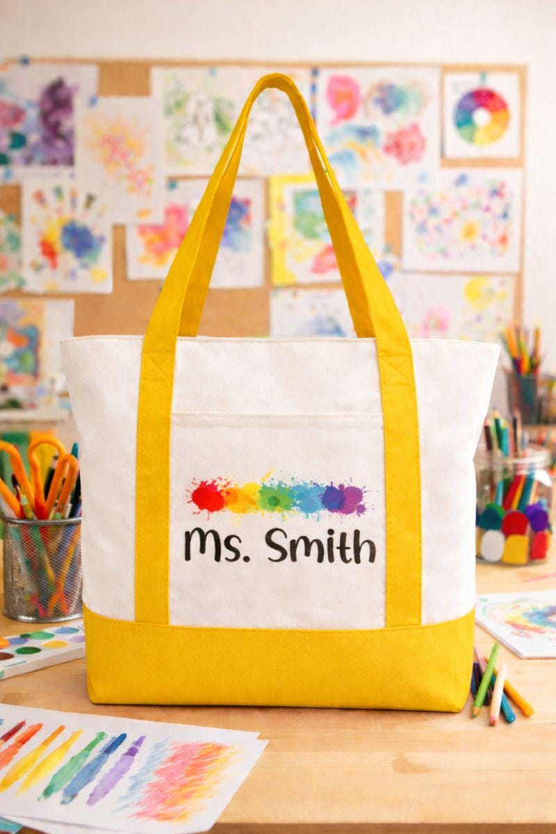 Custom Art Teacher Tote Bag