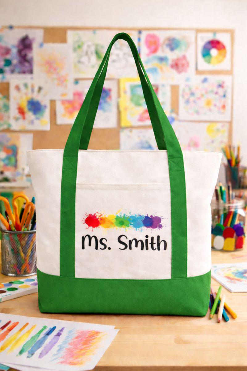 Custom Art Teacher Tote Bag
