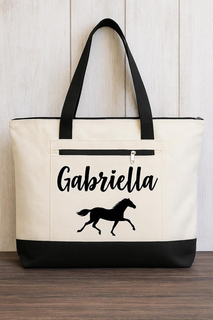Personalized Horse Tote Bag