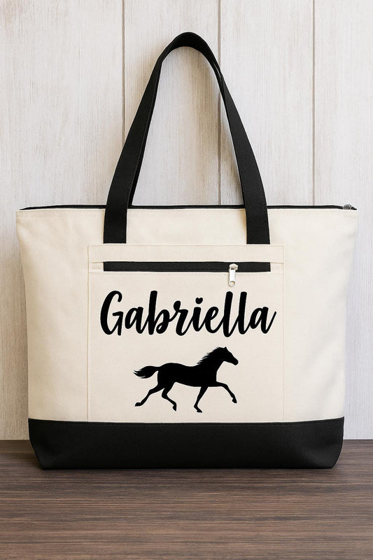 Personalized Horse Tote Bag