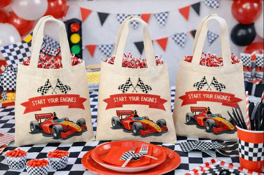 Race Car Party Favor Bags - Set of Three Bags