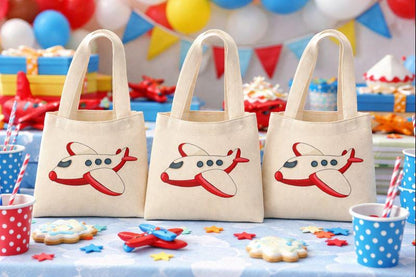 3 Airplane Party Favor Bags
