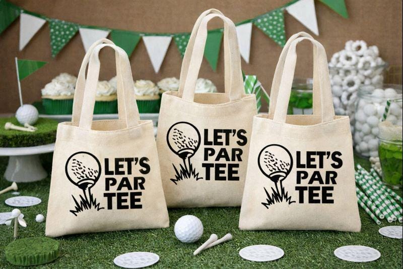Golf Party Favor Bags - Set of Three Bags - Let's Par Tee