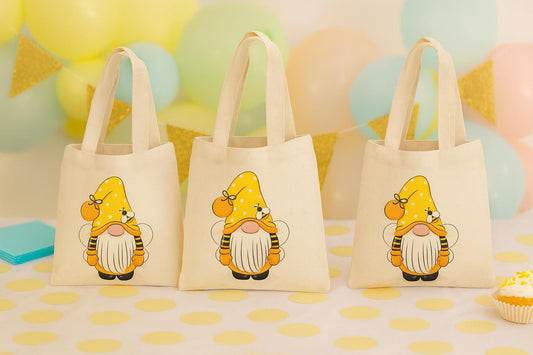Bee Gnome Party Favor Bags - Set of Three Bags
