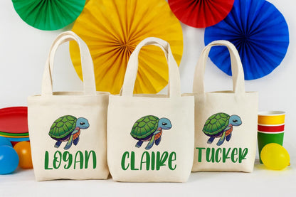 Personalized Sea Turtle Party Favor Bags - Set of Three Bags