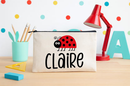 Personalized Lady Bug Pencil Pouch