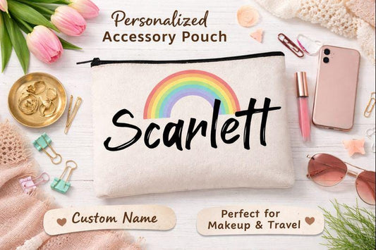 Personalized Rainbow Accessory Pouch