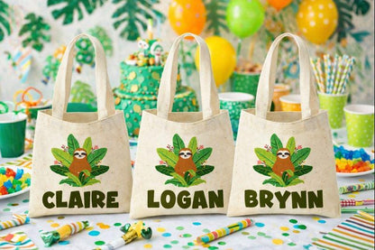 Custom Sloth Party Favor Bags - Set of Three Bags