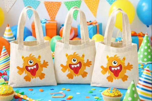 Monster Party Favor Bags - Set of Three Bags