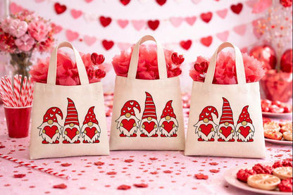 Gnome Valentine Party Favor Bags - Set of Three Bags