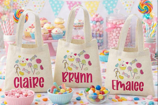 Personalized Candy Party Favor Bags - Set of Three Bags