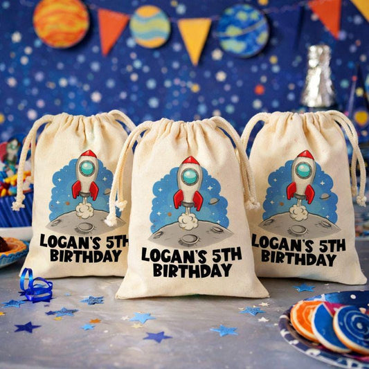 Custom Outer Space Party Favor Bags