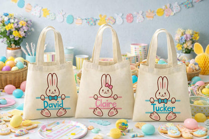 Personalized Easter Bunny Party Favor Bags - Set of Three Bags