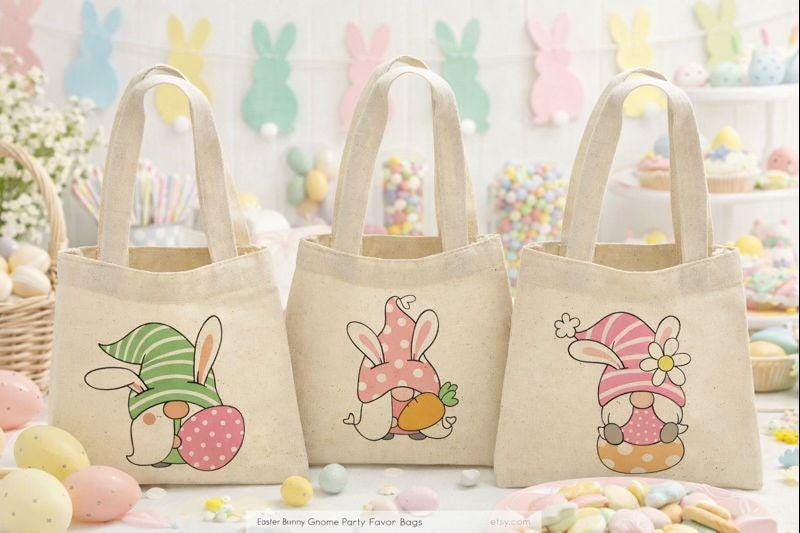 Easter Party Favor Bags - Set of Three Bags