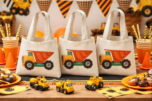 Construction Dump Truck Party Favor Bags - Set of Three Bags