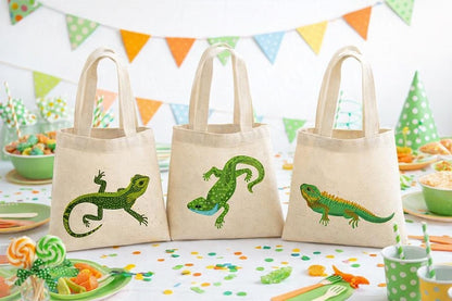 Lizard Party Favor Bags - Set of Three Bags