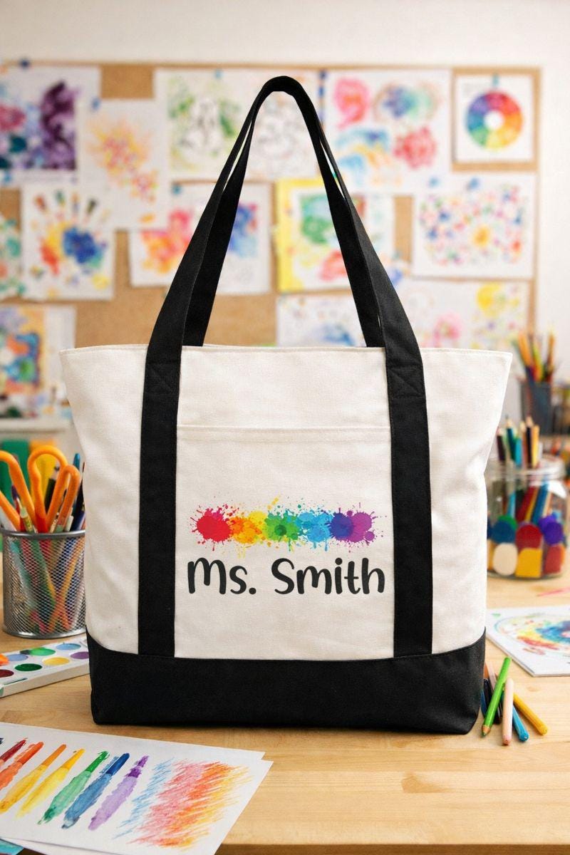 Custom Art Teacher Tote Bag