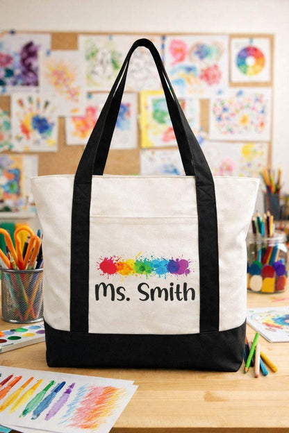 Custom Art Teacher Tote Bag